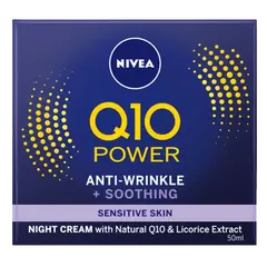 NIVEA Q10 Power Anti-Wrinkle Sensitive Face Night Cream Moisturiser 50ml
