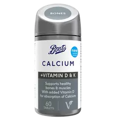 Boots Calcium + Vitamins D & K 60 Tablets (1 month supply)