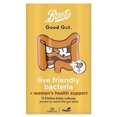 Boots Good Gut Live Friendly Bacteria + Women's Health Support 30 Capsules