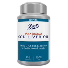 Boots Max Strength Cod Liver Oil 1000mg - 180 Capsules (6 month supply)