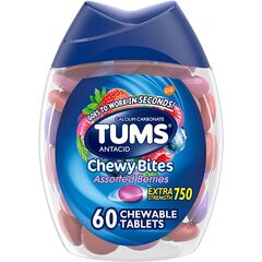 TUMS Chewy Bites Assorted Berries Antacid 60 Count