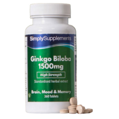 Simplysupplements Ginkgo Biloba Tablets 1,500mg 360 Tablets
