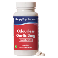 Simplysupplements Odourless Garlic Tablets 3mg 360 Tablets