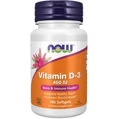 NOW Foods Vitamin D-3 400 IU - 180 Softgels