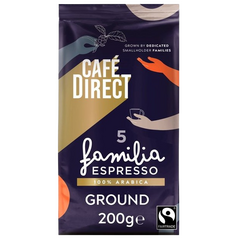 Cafedirect Fairtrade Familia Espresso Ground Coffee 200g