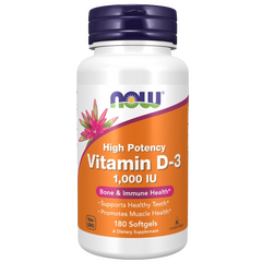 NOW Foods Vitamin D-3 1,000 IU - 180 Softgels