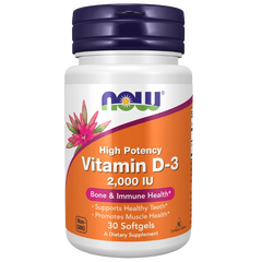 NOW Foods Vitamin D-3 2,000 IU - 30 Softgels