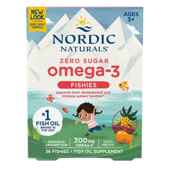 Nordic Naturals Omega-3 Fishies, 300mg Yummy Tutti Frutti Taste - 36 fishies