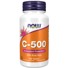 Now Foods Vitamin C-500 with Rose Hips - 100 tablets
