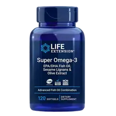 Life Extension Super Omega-3 EPA/DHA with Sesame Lignans & Olive Extract - 60 enteric coated softgels