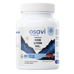 Osavi Norwegian Cod Liver Oil Softgels 1000mg (Lemon) 60 Softgels
