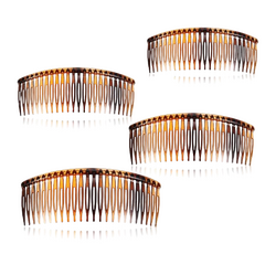 Boao 4 Packs Tort Slide Comb Tortoise Shell Side Comb Plain Hair Comb Large Tort Hair Combs Slides 12.5 cm Hair Side Comb Set