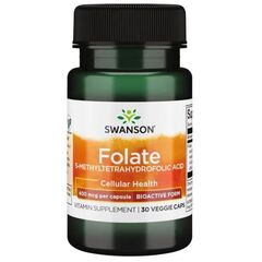 Swanson Folate (5-Methyltetrahydrofolic Acid), 400mcg - 30 vcaps