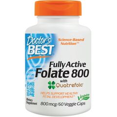 Doctor's Best Fully Active Folate 800 with Quatrefolic, 800mcg - 60 vcaps