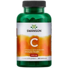 Swanson Vitamin C with Rose Hips Extract, 1000mg - 90 caps