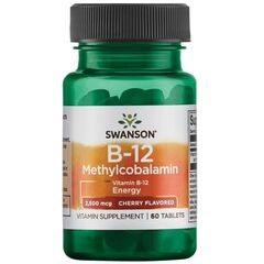 Swanson Vitamin B-12 Methylcobalamin, 2500mcg Cherry - 60 tablets