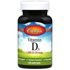 CarlsonLabs Vitamin D3, 2000 IU - 120 softgels