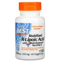Doctor's Best Stabilized R-Lipoic Acid with Na-RALA, 200mg - 60 vcaps