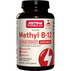 Jarrows Formulas Methyl B-12, 5000mcg (Cherry) - 60 vegan chewable tabs