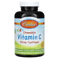 CarlsonLabs Kid's Chewable Vitamin C, 250mg Natural Tangerine - 120 vegetarian tablets
