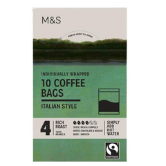 M&S 10 Italian Style Coffee Bags 75g