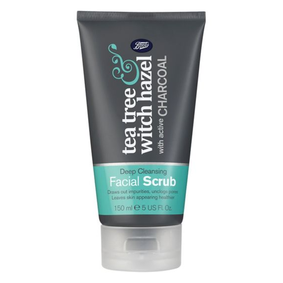 Boots Tea Tree & Witch Hazel Charcoal Facial Scrub 150ml