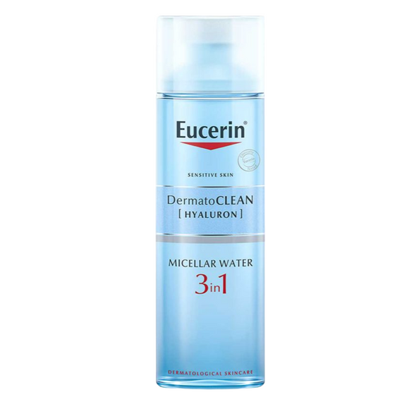 Eucerin DermatoCLEAN 3 in 1 Micellar Water Facial Cleansing Fluid with Hyaluronic Acid for Sensitive Skin 200ml