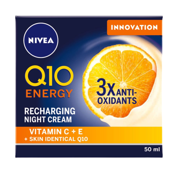 NIVEA Q10 Energy Recharging Face Night Cream with Vitamin C 50ml