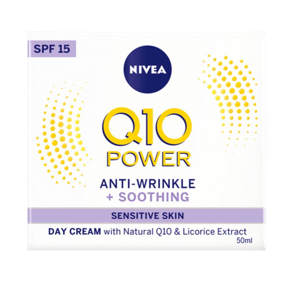 NIVEA Q10 Power Anti-Wrinkle Sensitive Face Cream Moisturiser 50ml