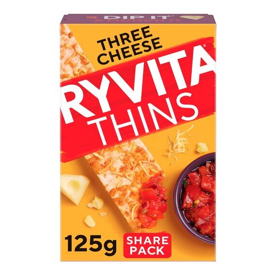 Ryvita 3 Cheese Thins 125g