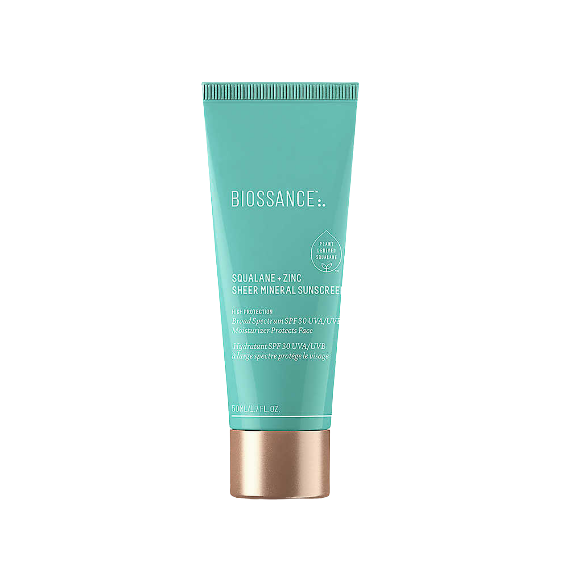 BIOSSANCE Squalane + Zinc sheer mineral SPF 30 suncream 50ml
