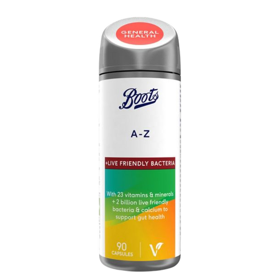Boots A-Z Multivitamin + Live Friendly Bacteria 90 Capsules - 3 months supply