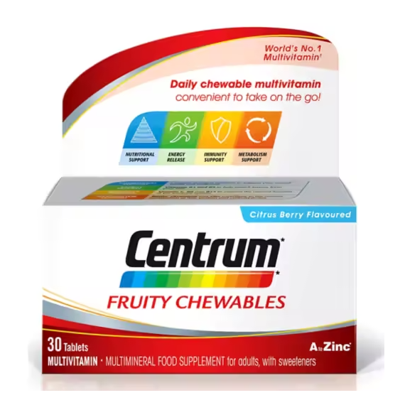 Centrum Fruity Chewables Multivitamins & Minerals - 30 Tablets