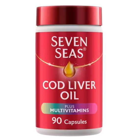 Seven Seas Cod Liver Oil Plus Multivitamins Omega-3 Fish Oil 90 Capsules