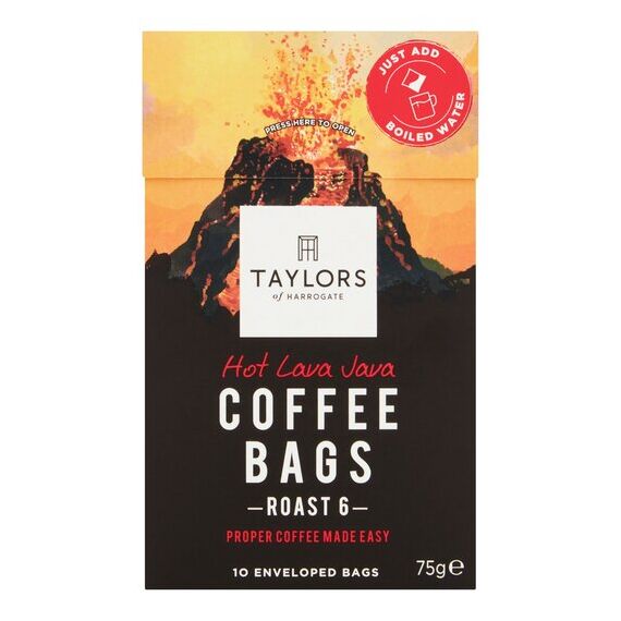 Taylors Hot Lava Java Coffee Bags Roast 6