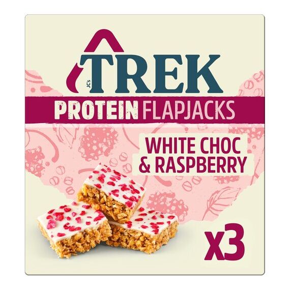 Trek White Chocolate & Raspberry Protein Flapjacks 50g - 3 Pack