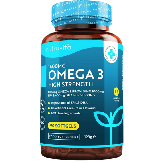 Nutravita Omega 3 High Strength 1400mg 90 Softgels