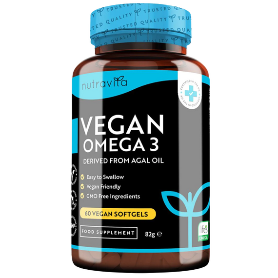 Nutravita Vegan Omega 3 with 600mg DHA & 300mg EPA 60 Vegan Softgels
