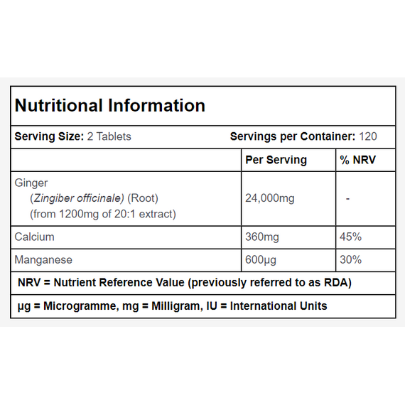 Simplysupplements Ginger Tablets 12,000mg 240 Tablets