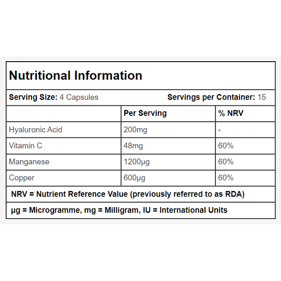 Simplysupplements Hyaluronic Acid Capsules 50mg 60 Capsules