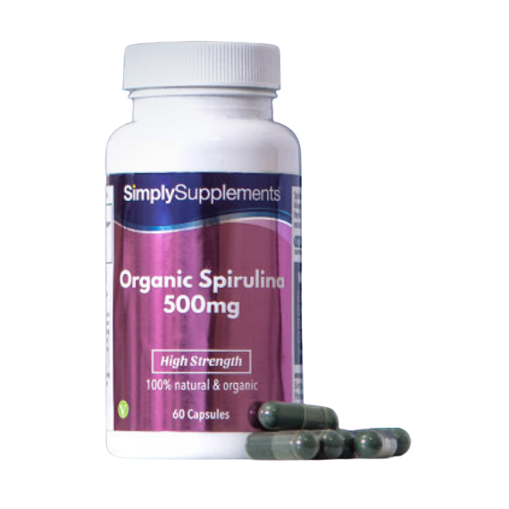 Simplysupplements Organic Spirulina Capsules 500mg 60 Capsules