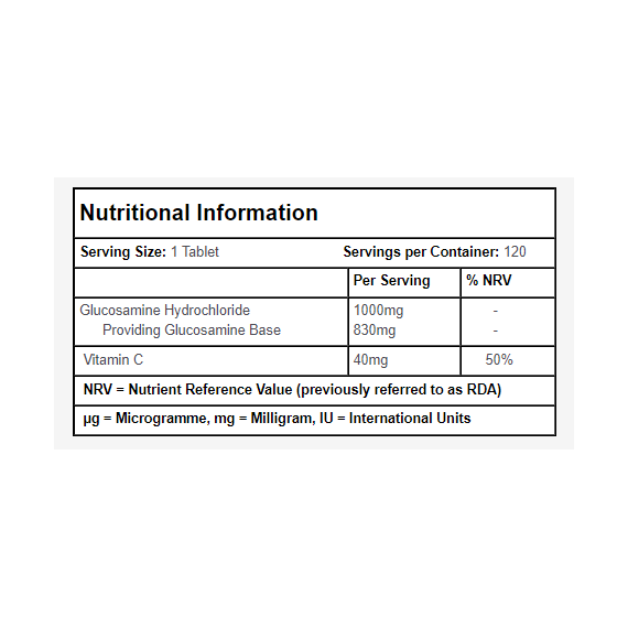 Simplysupplements Vegetarian Glucosamine HCl 1000mg with Vitamin C 40mg 120 Tablets