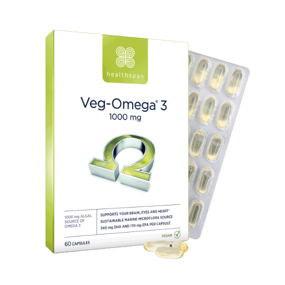 healthspan Veg−Omega® 3 1000 mg 60 Capsules