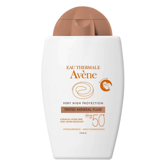 Avène Very High Protection Tinted Mineral Fluid SPF50+ Sun Cream for Intolerant Skin 40ml