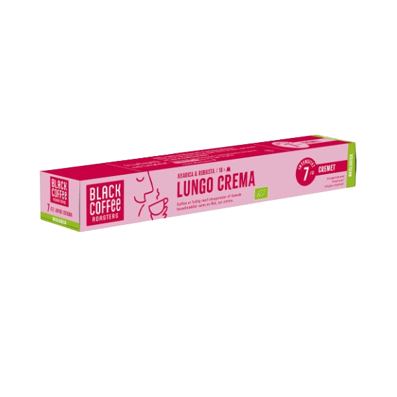Black Coffee Roasters Lungo Crema Organic 10 pods for Nespresso