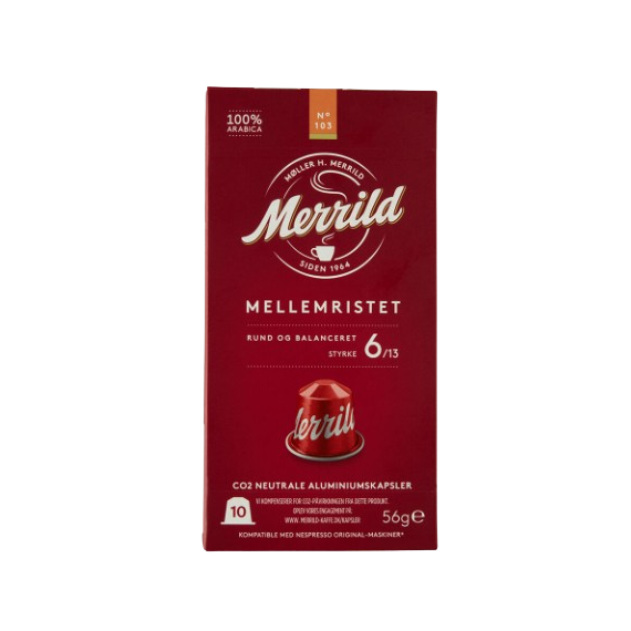 Merrild Mellemristet 10 pods for Nespresso