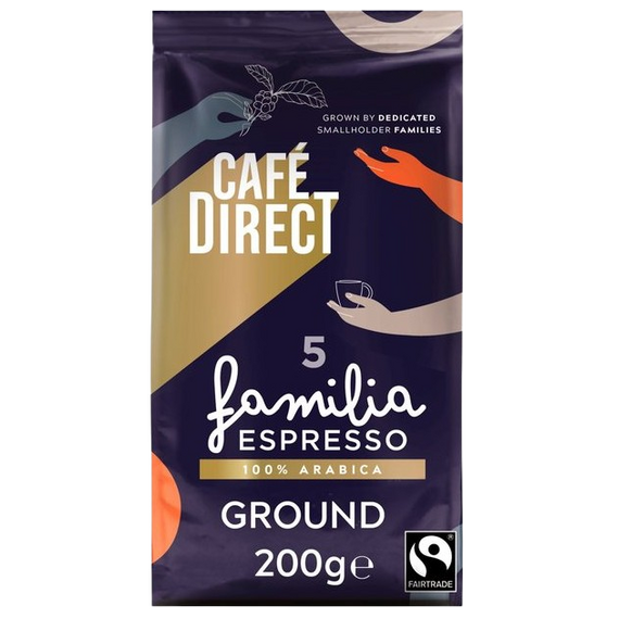 Cafedirect Fairtrade Familia Espresso Ground Coffee 200g