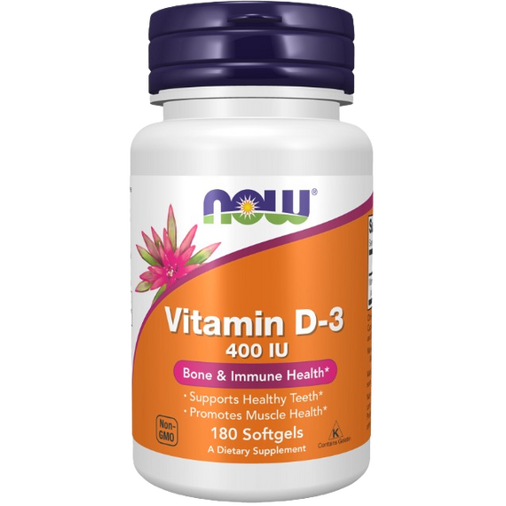 NOW Foods Vitamin D-3 400 IU - 180 Softgels