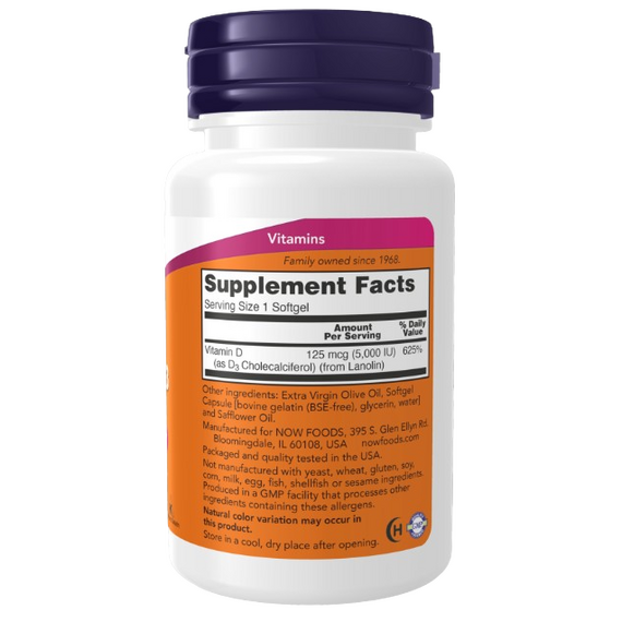 NOW Foods Vitamin D-3 5,000 IU - 120 Softgels