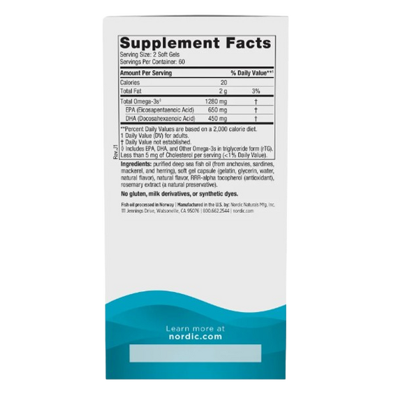 Nordic Naturals 690mg Lemon - 120 softgels